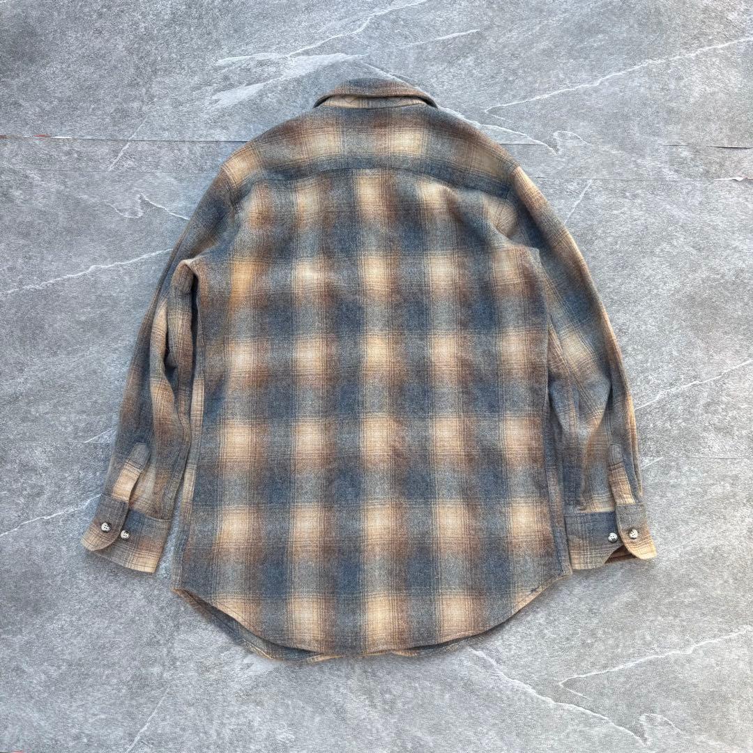 【希少】90s セントジョンズベイ オンブレチェック ウールシャツ M〜L