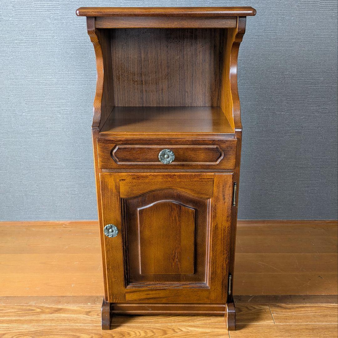 【美品】カリモク　karimoku　コロニアル　電話台　FAX台　花台　飾り台