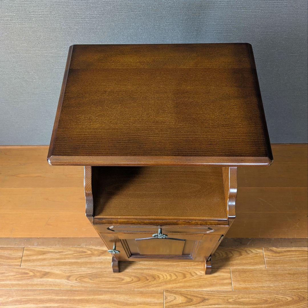 【美品】カリモク　karimoku　コロニアル　電話台　FAX台　花台　飾り台