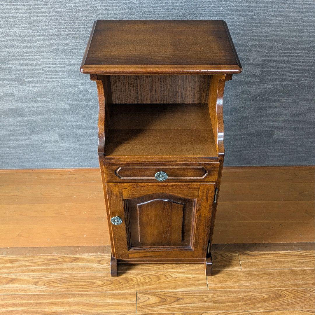 【美品】カリモク　karimoku　コロニアル　電話台　FAX台　花台　飾り台