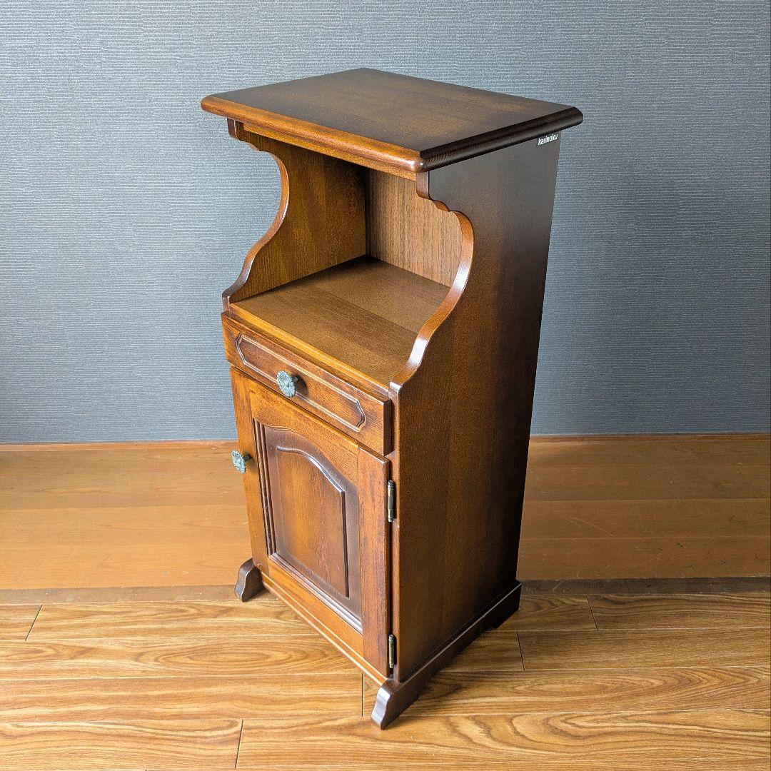 【美品】カリモク　karimoku　コロニアル　電話台　FAX台　花台　飾り台