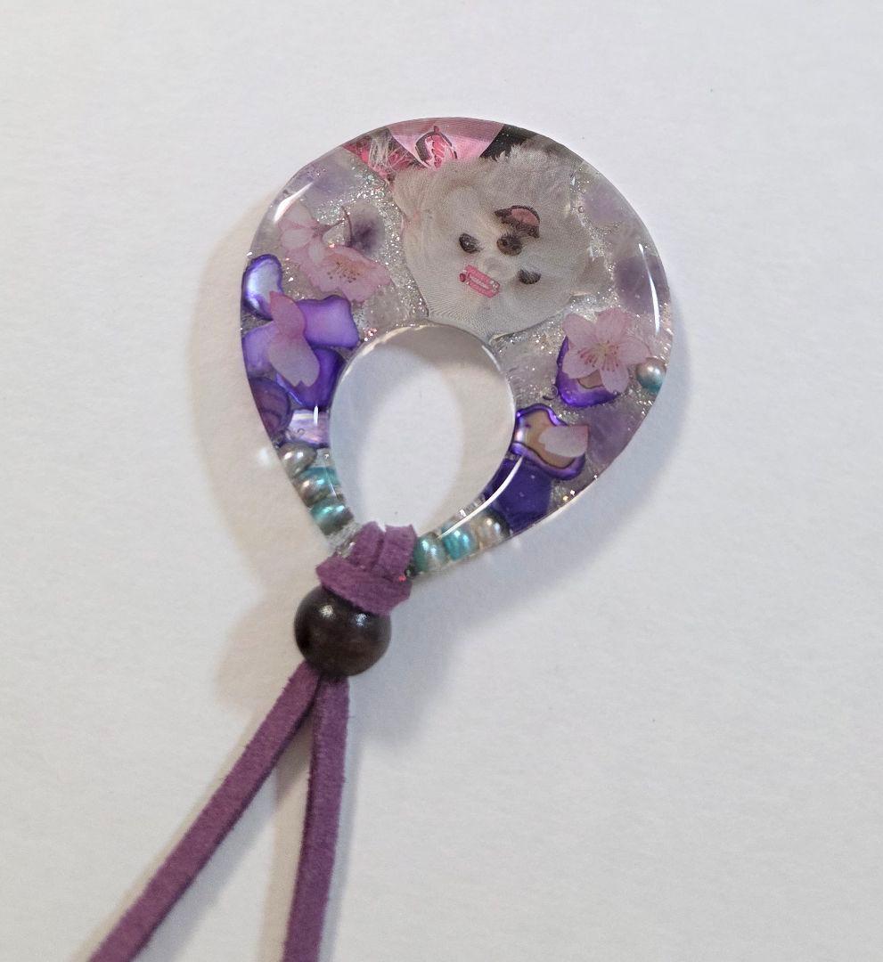 マルチーズレジンネックレス✨　マルチーズアクセサリー　　　天然石レジンネックレス