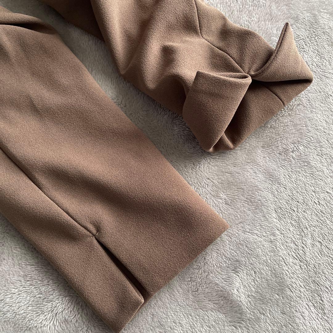 ドレスラボ ノーカラージャケット タックセンタープレスパンツスリムセットアップ