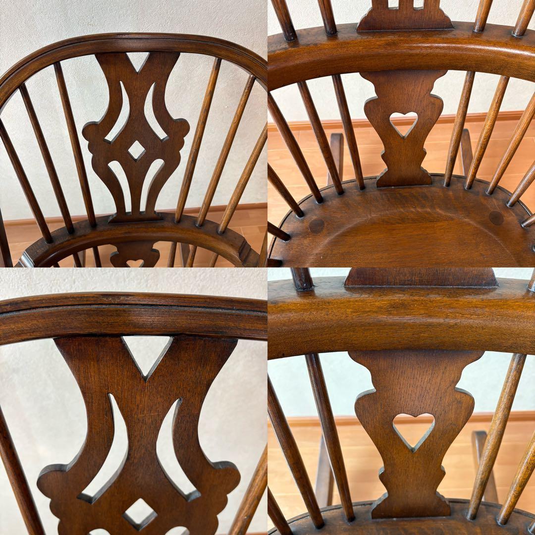 【美品】アンティーク ロッキングチェア 揺り椅子 オーク レトロ 木製　ハート