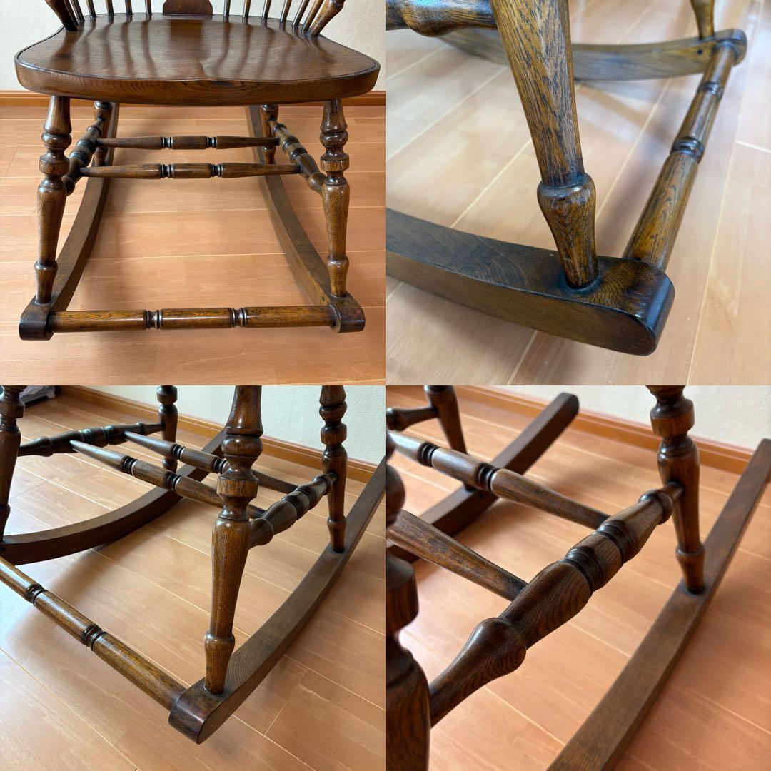 【美品】アンティーク ロッキングチェア 揺り椅子 オーク レトロ 木製　ハート