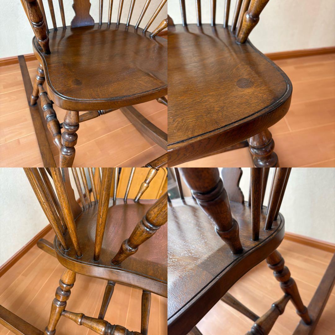 【美品】アンティーク ロッキングチェア 揺り椅子 オーク レトロ 木製　ハート