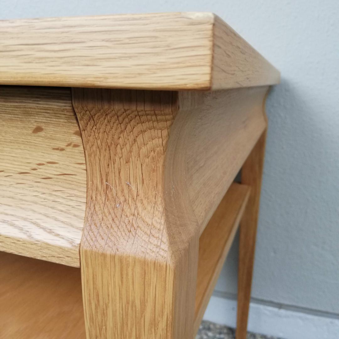 高級 オーク材 サイドテーブル 引き出し付き 北欧 シンプルモダン 飛騨家具