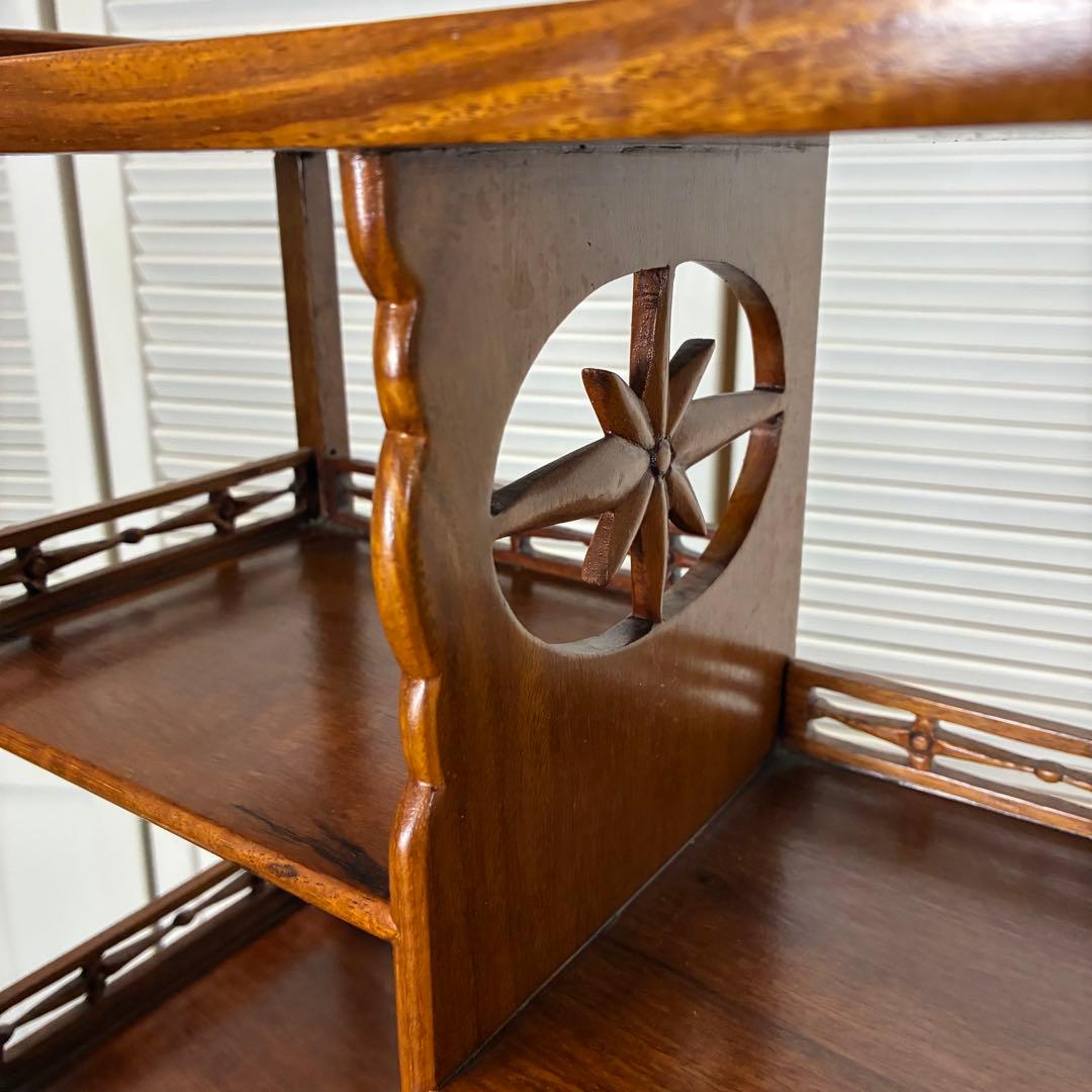 【送料込】和風家具　棚　唐木家具　和室民芸家具　アンティーク　昭和レトロ　小物入