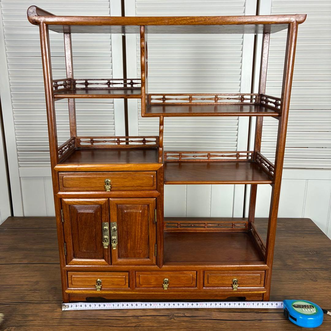 【送料込】和風家具　棚　唐木家具　和室民芸家具　アンティーク　昭和レトロ　小物入