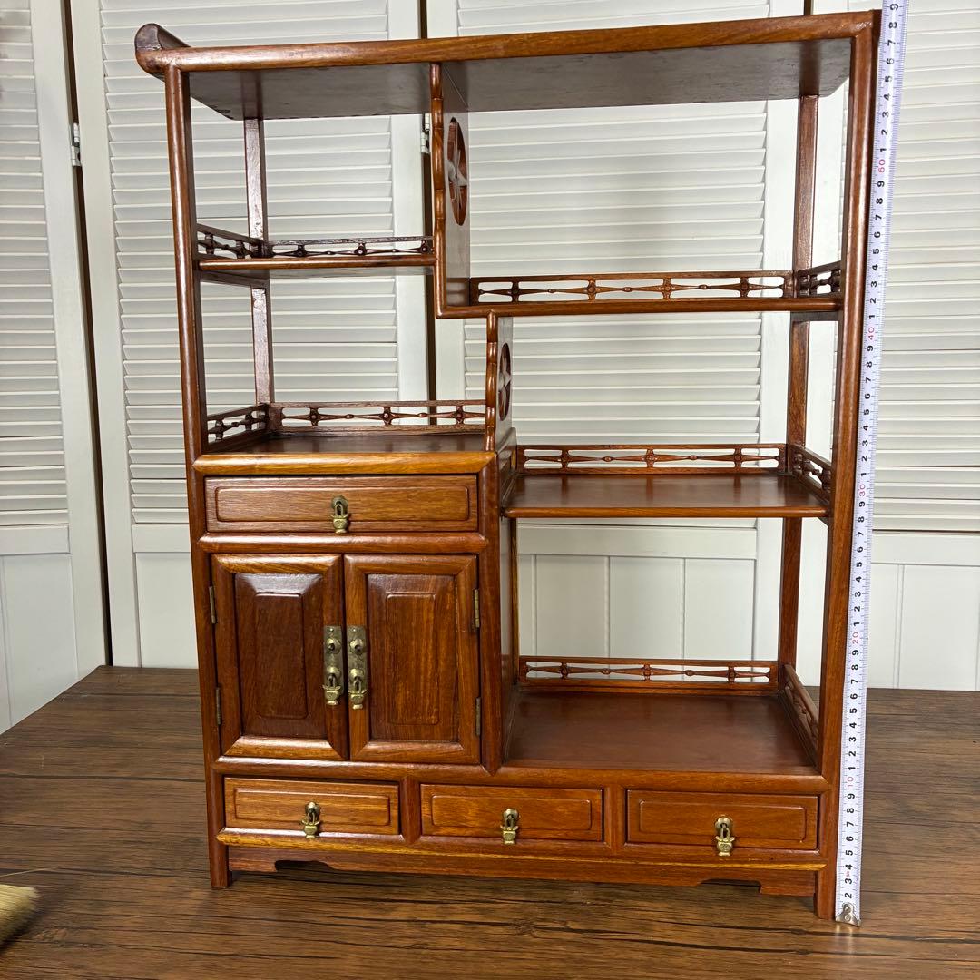 【送料込】和風家具　棚　唐木家具　和室民芸家具　アンティーク　昭和レトロ　小物入