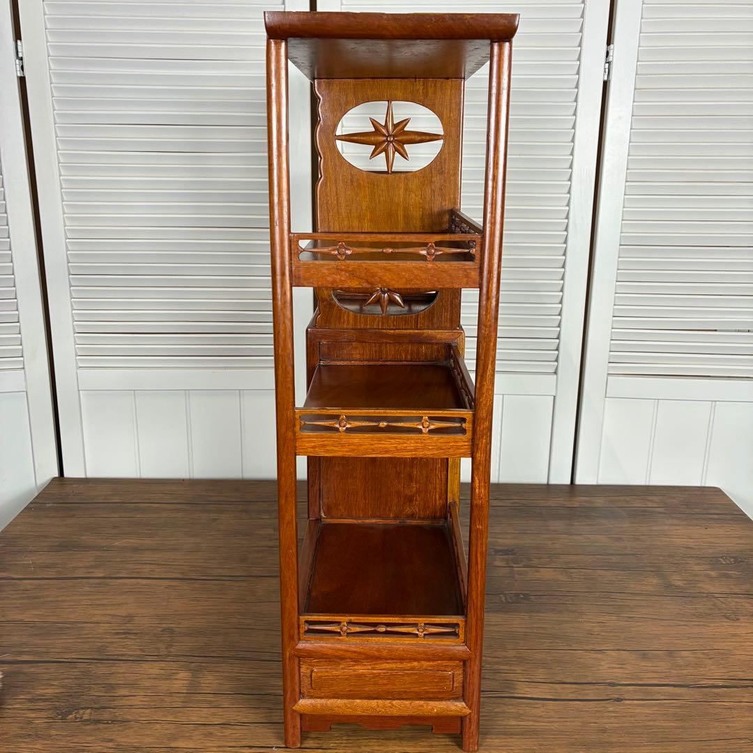 【送料込】和風家具　棚　唐木家具　和室民芸家具　アンティーク　昭和レトロ　小物入