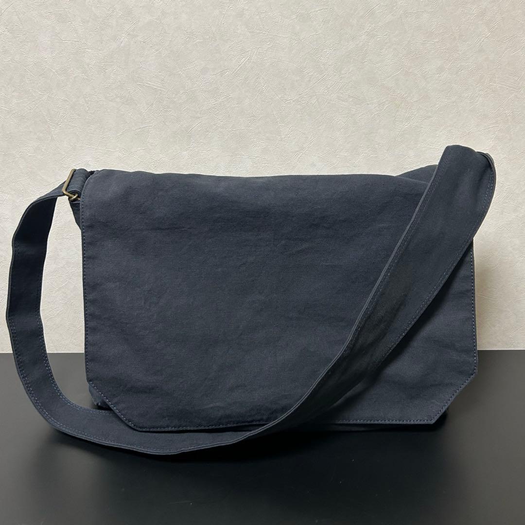 【廃盤】香久山鞄 赤さび染め 帆布 ショルダーバッグ(L) ネイビー