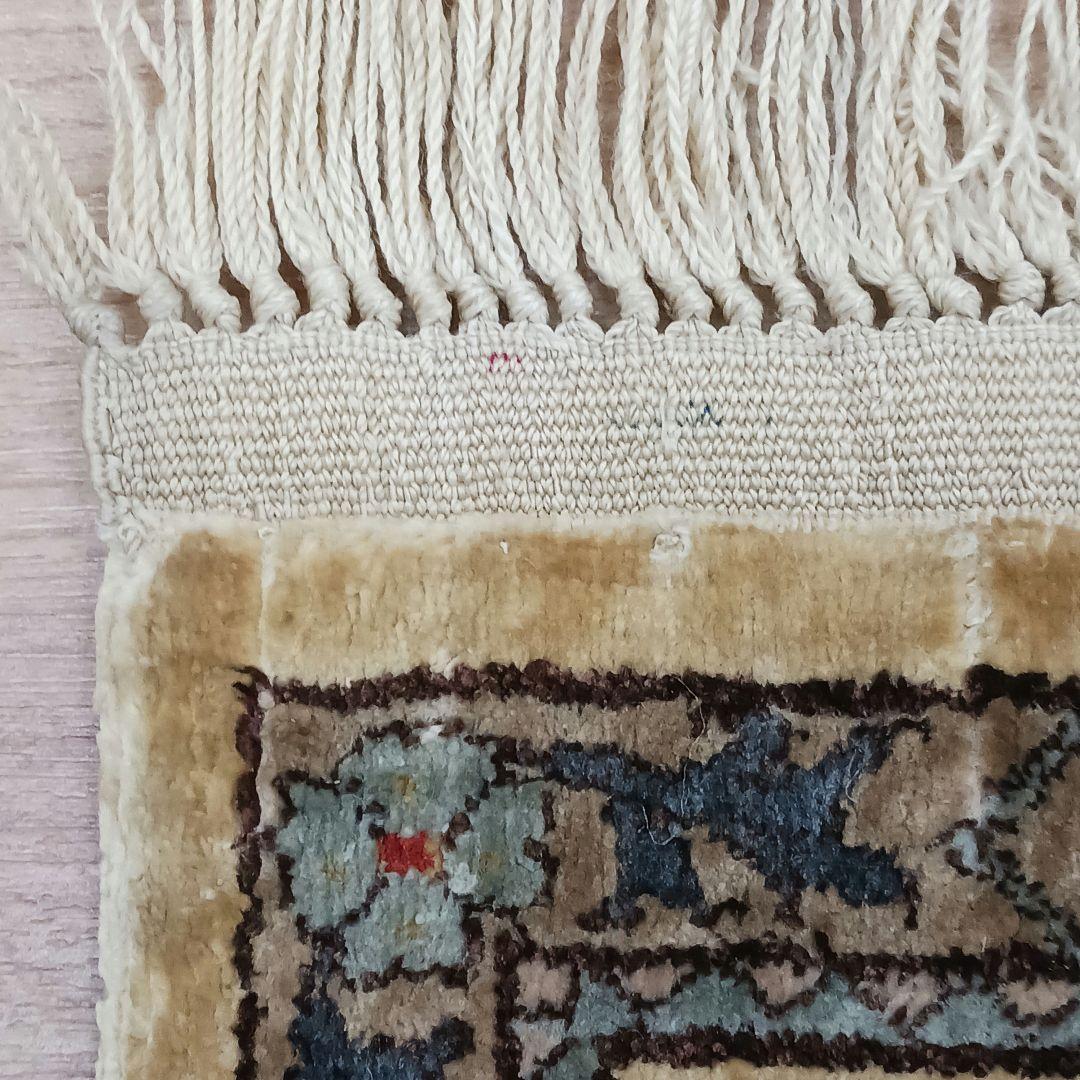 Y3294 中国北京緞通 ピュアシルク100% 細密手織り360段