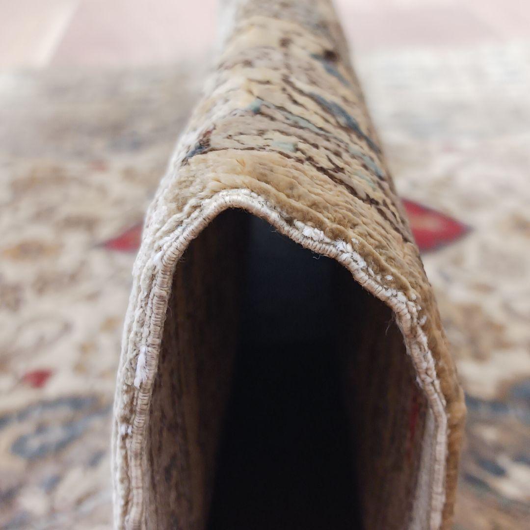 Y3294 中国北京緞通 ピュアシルク100% 細密手織り360段