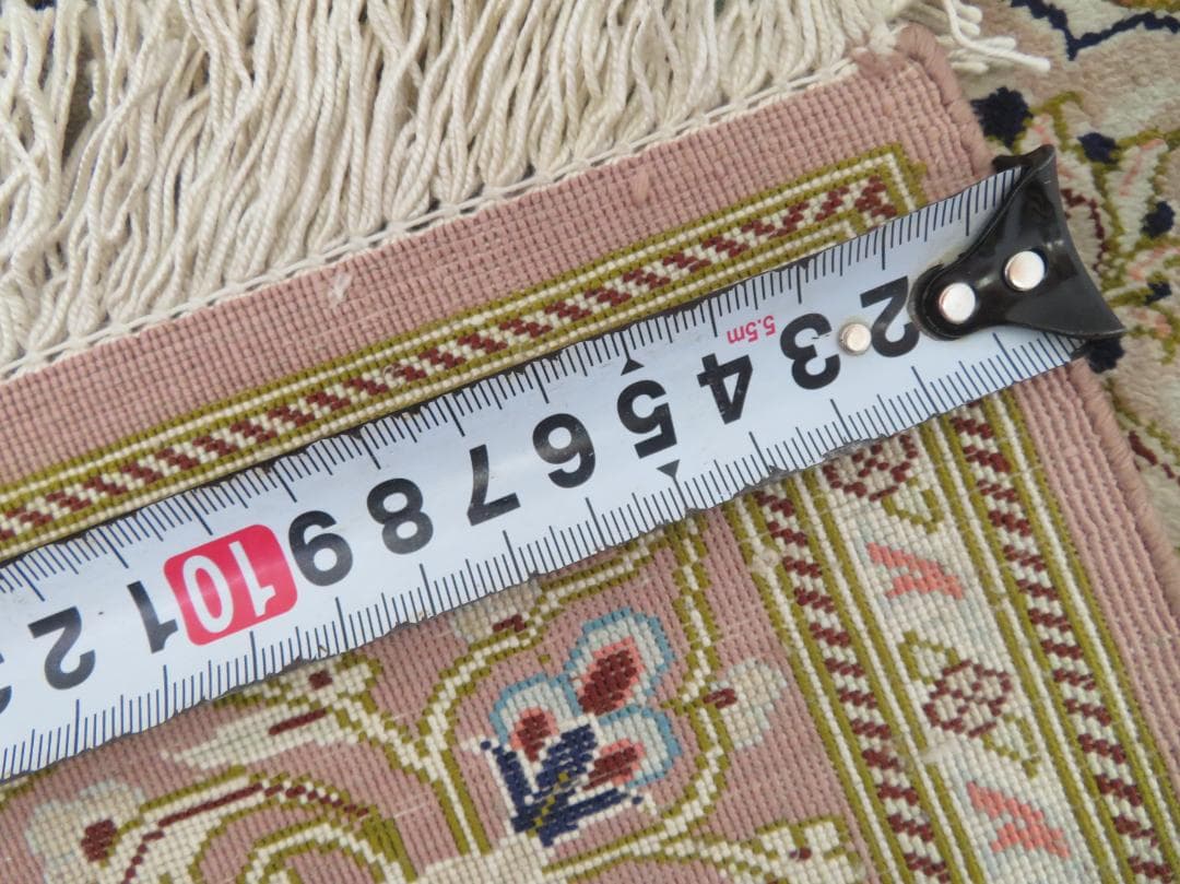 ■P042■美品■ペルシャ絨毯■イラン■クム産■高級■カーペット■ラグ