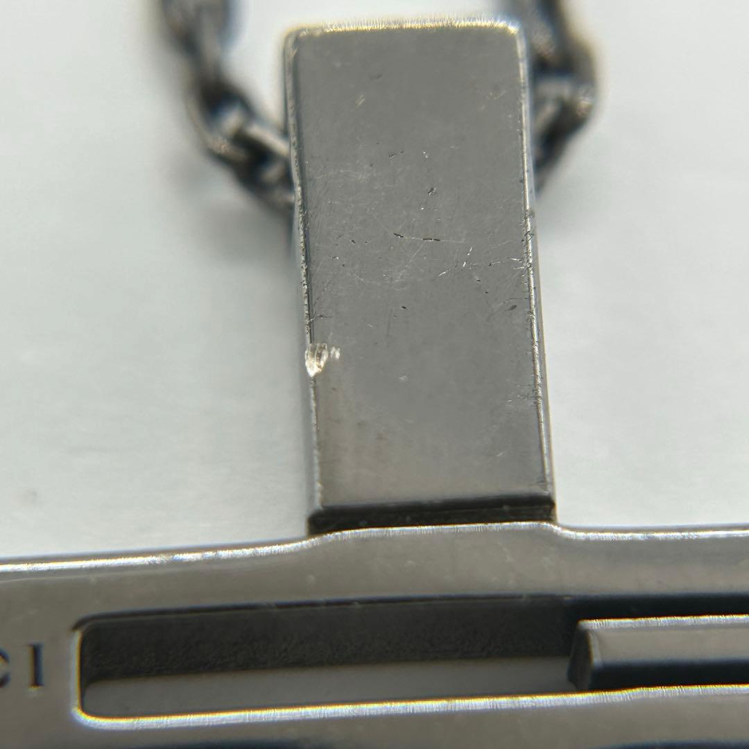 グッチ GUCCI カットアウトG クロス ネックレス ブラックコーティング