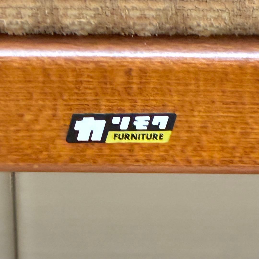 カリモク　ラタン　オールドカリモク　ソファー　2人掛け　ベンチ　高級　ビンテージ