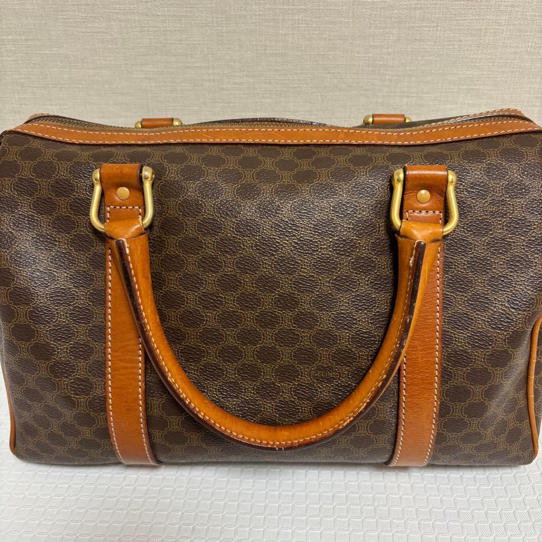 CELINE ブラウン マカダム柄 レザーボストンバッグ