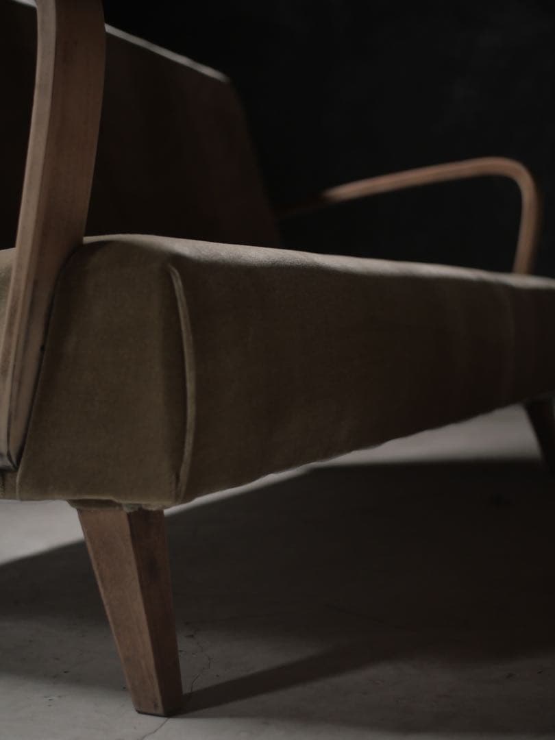 張替え済　ソファ　2人掛けソファ　椅子　古家具　アンティーク昭和レトロ　大正浪漫