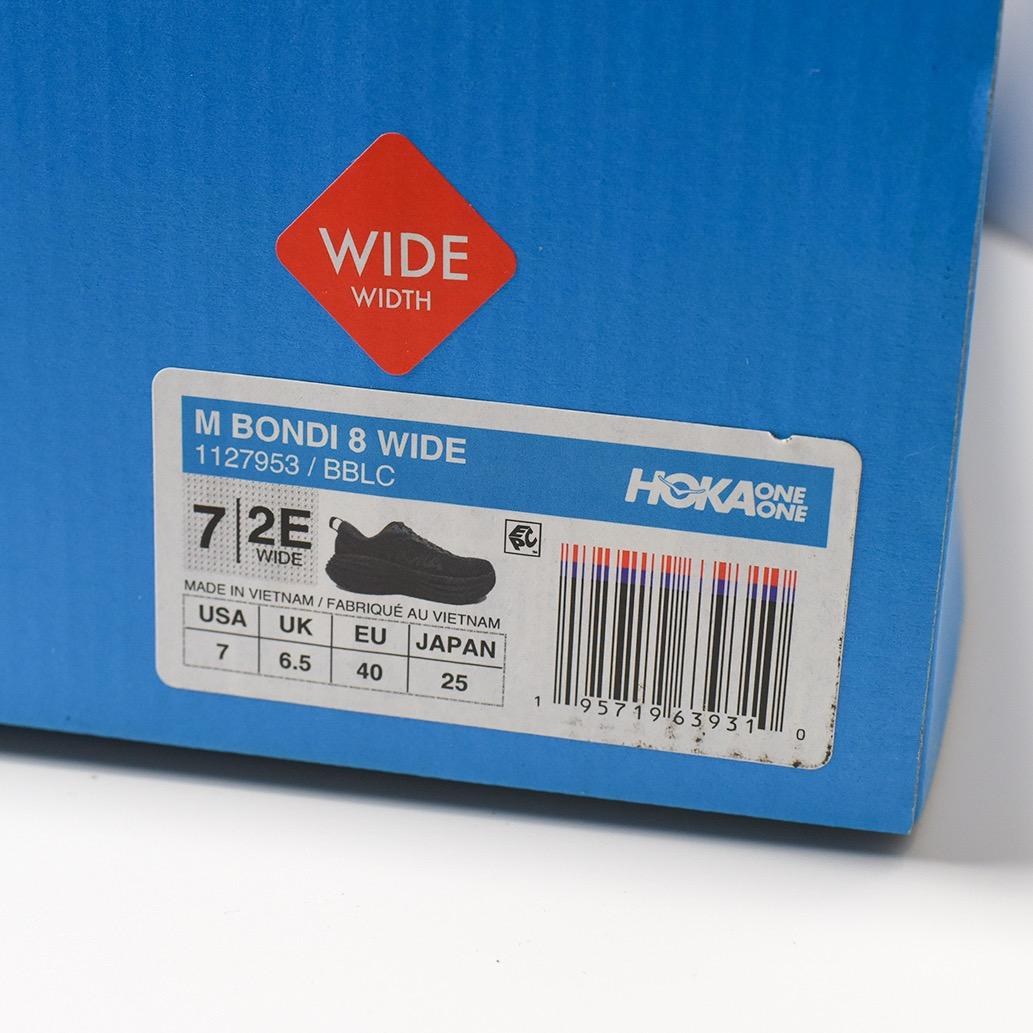 新品です。HOKA ボンダイ8 ワイド ブラック 25cm