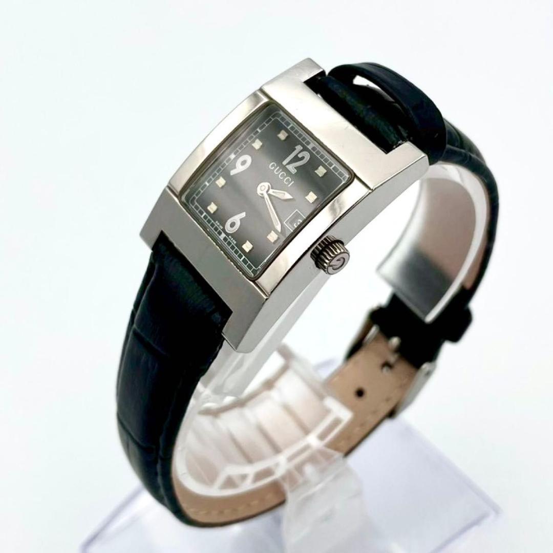 449 新品ベルト グッチ 7700L 腕時計 クオーツ スクエア レザー 稼働