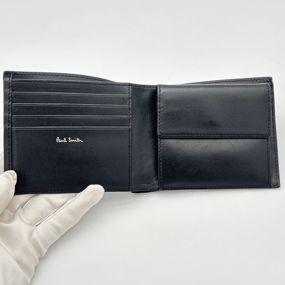 Paul Smith 2つ折財布 コンパクトウォレット 薄型 マルチストライプ