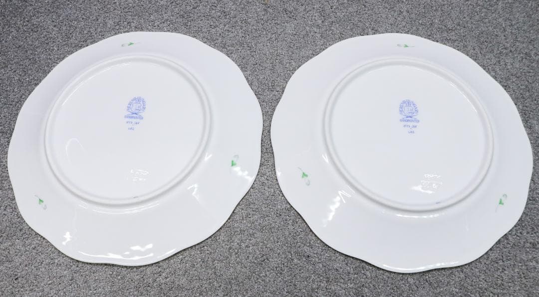 美品 ヘレンド 2枚まとめて プレート アポニー グリーン Herend