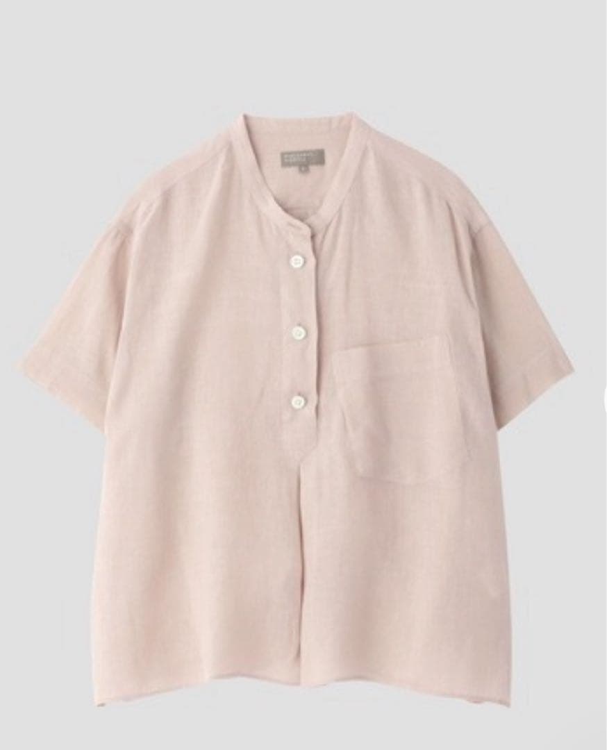 マーガレットハウエル MHL 麻シャツ リネン 半袖シャツ サイズ2 ピンク