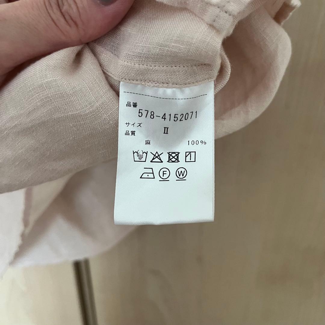 マーガレットハウエル MHL 麻シャツ リネン 半袖シャツ サイズ2 ピンク