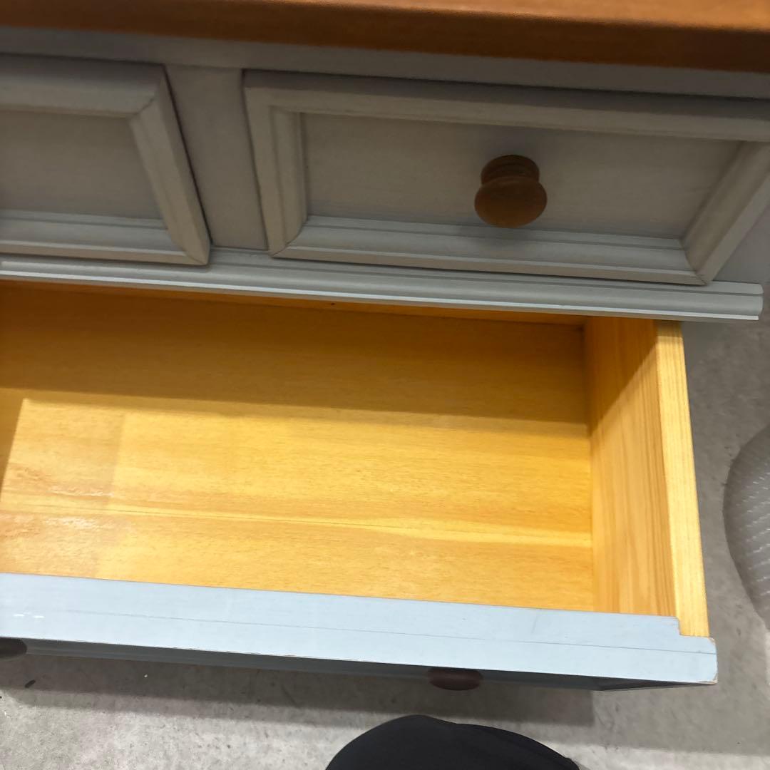 シャビーシック 木製チェスト 3段｜アンティーク調｜グレー×ナチュラル 天然木風