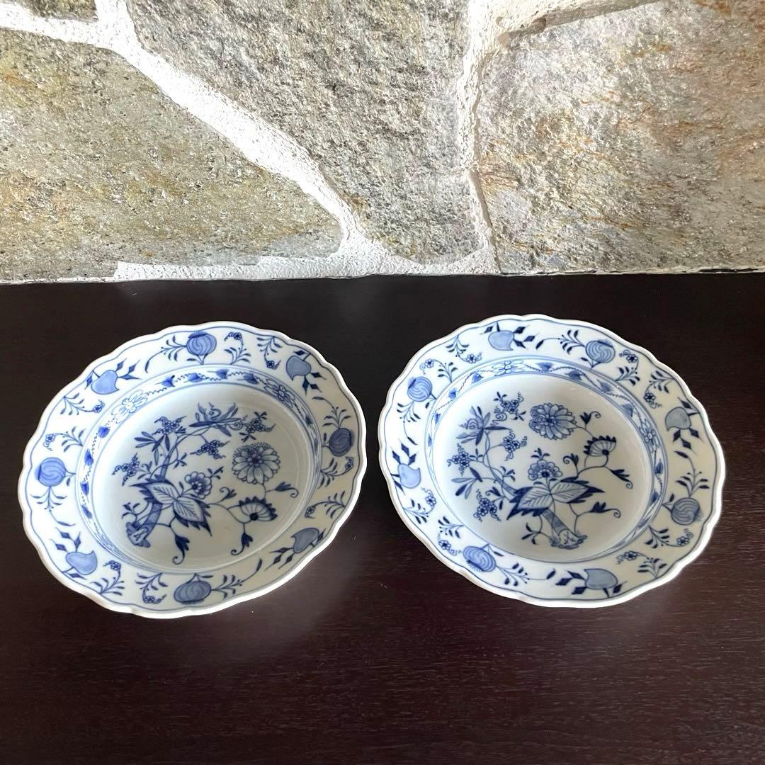 MEISSEN マイセン　ブルーオニオン　パスタ皿　深皿　プレート　2枚セット