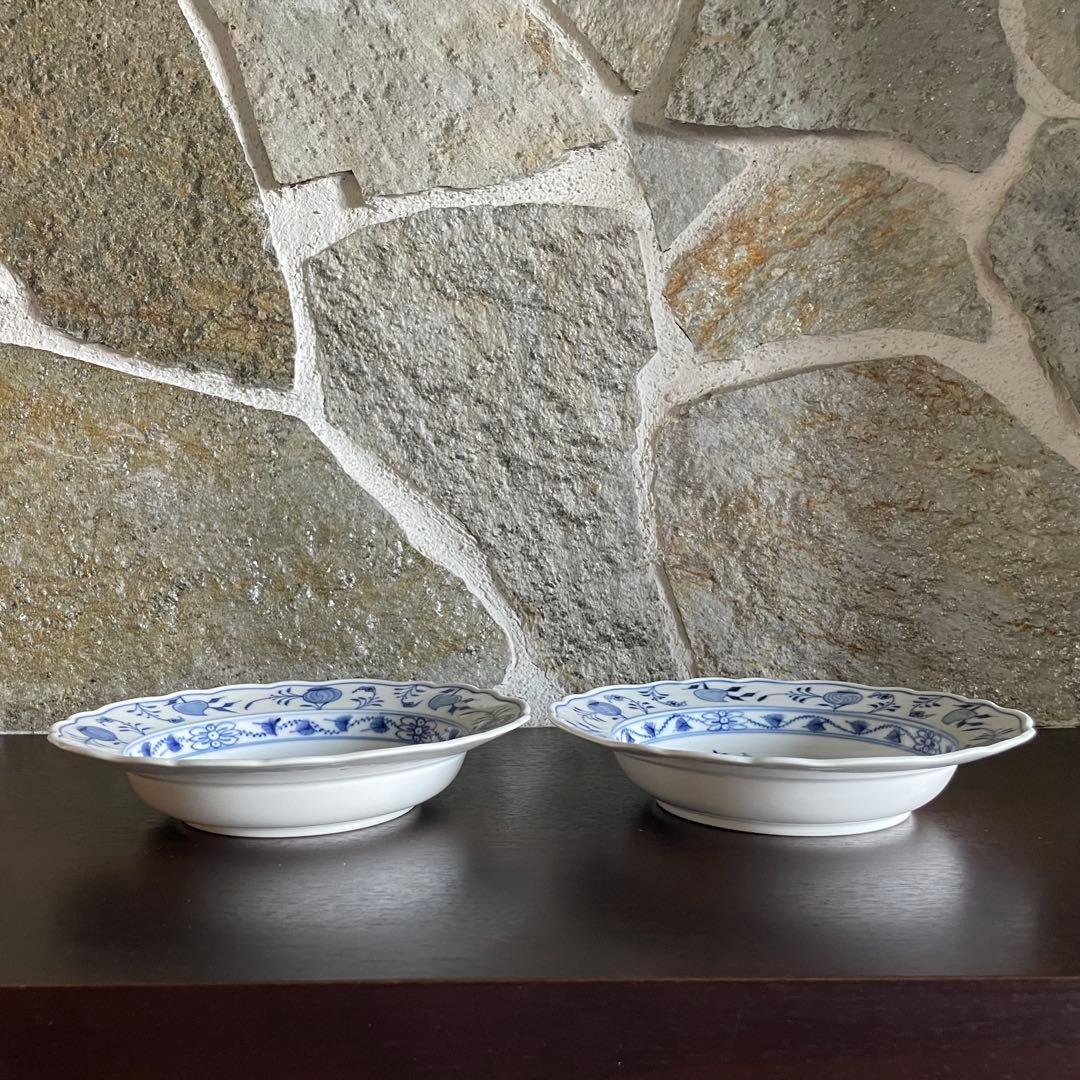 MEISSEN マイセン　ブルーオニオン　パスタ皿　深皿　プレート　2枚セット