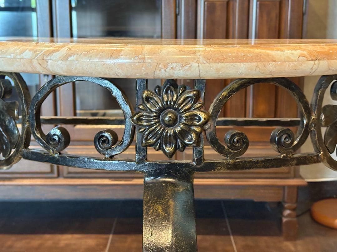 アンティーク　サイドテーブル　大理石　アイアン　コンソール　ビンテージ　SZ