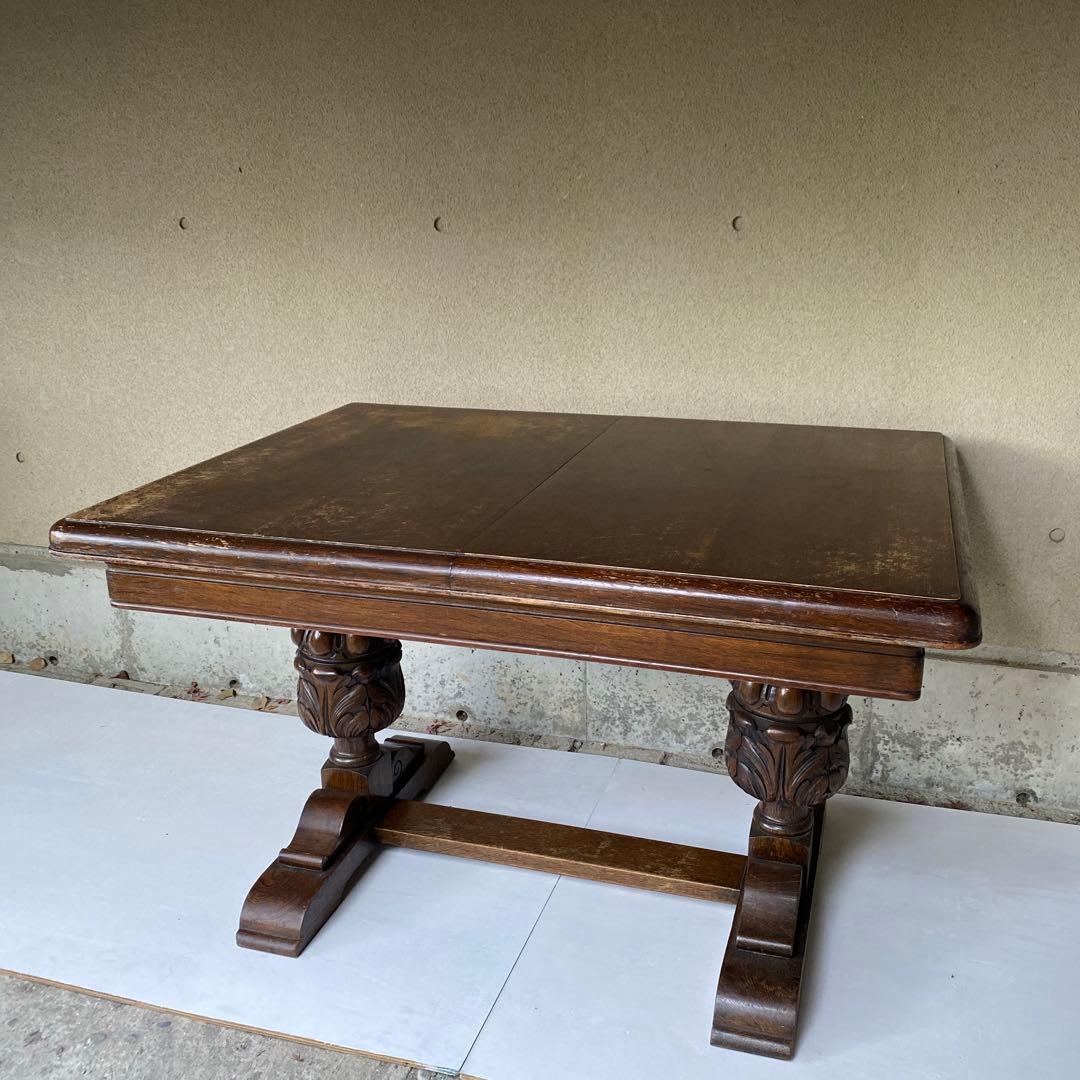 イギリス アンティーク エクステンション ダイニングテーブル 伸長式