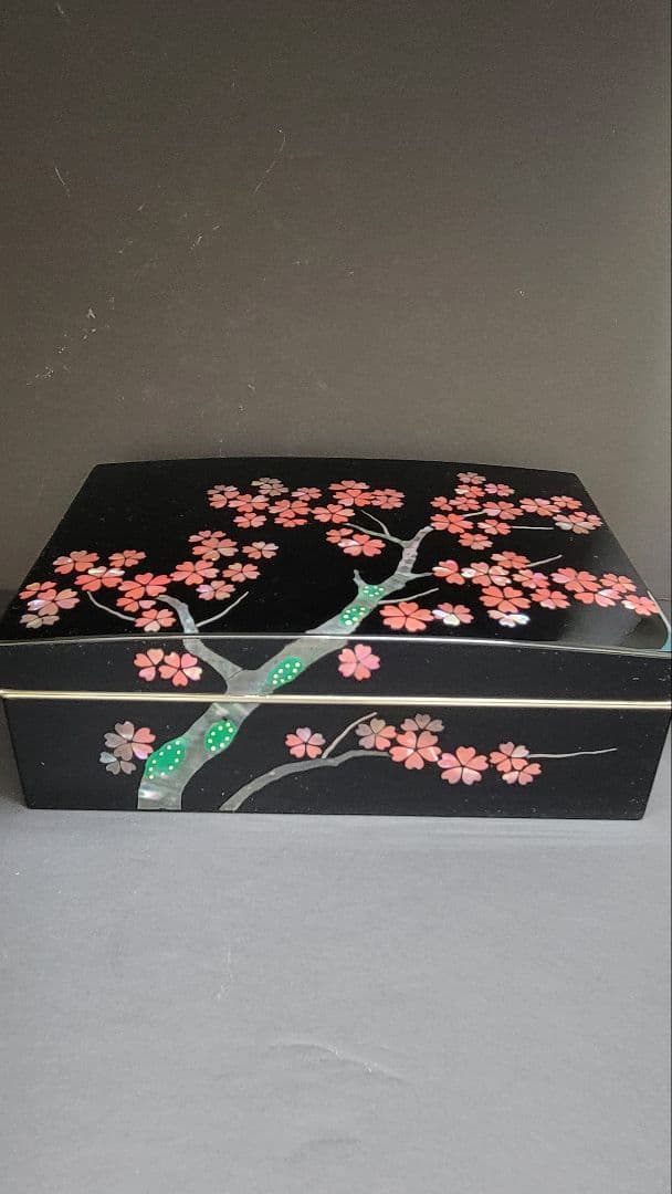 高岡漆器 螺鈿 桜模様 宝箱 青貝塗 アクセサリー