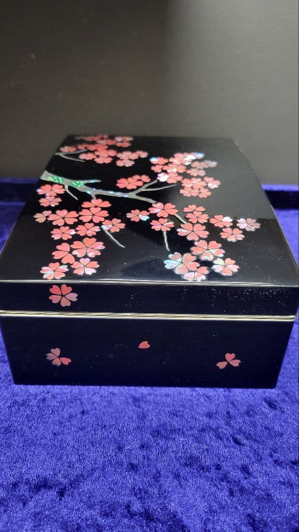 高岡漆器 螺鈿 桜模様 宝箱 青貝塗 アクセサリー