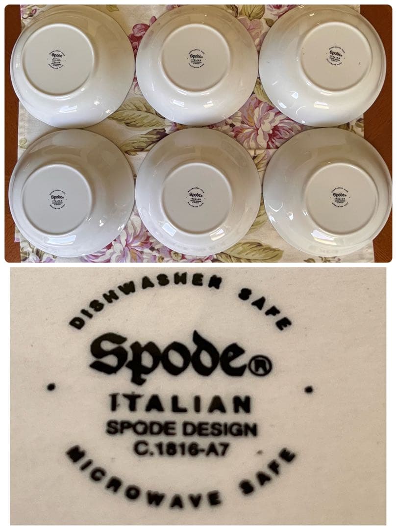 【未使用美品】スポード ★ブルーイタリアン★フルーツソーサー　6枚