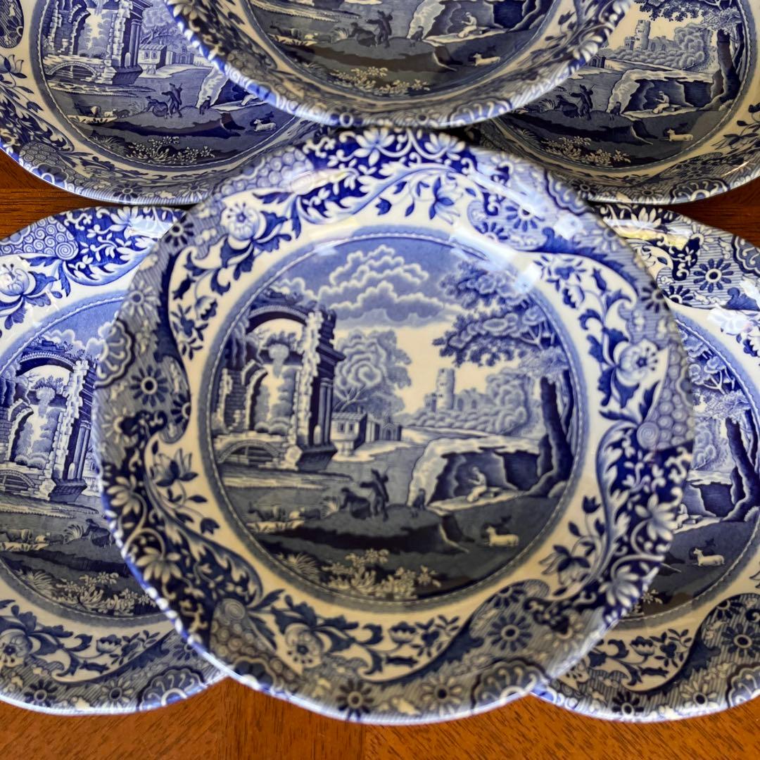 【未使用美品】スポード ★ブルーイタリアン★フルーツソーサー　6枚