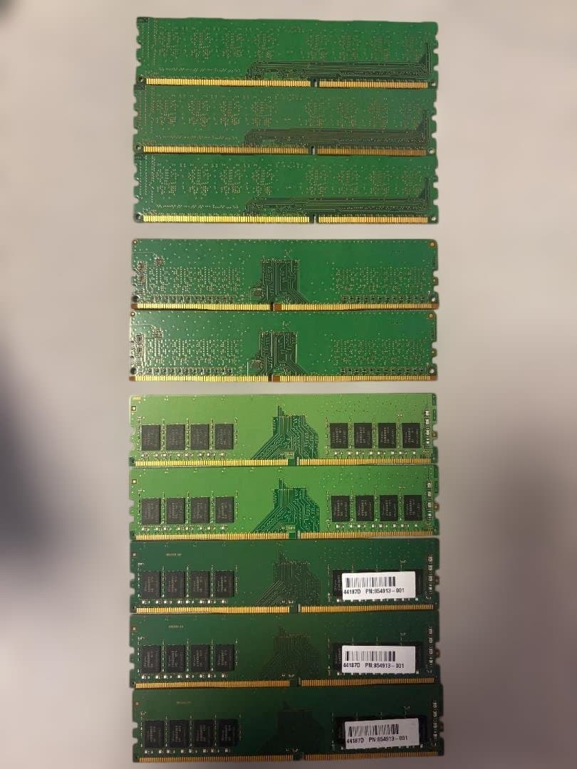 【10枚セット】PCメモリ DDR4 8GB×5枚 ほか合計10枚まとめ売り