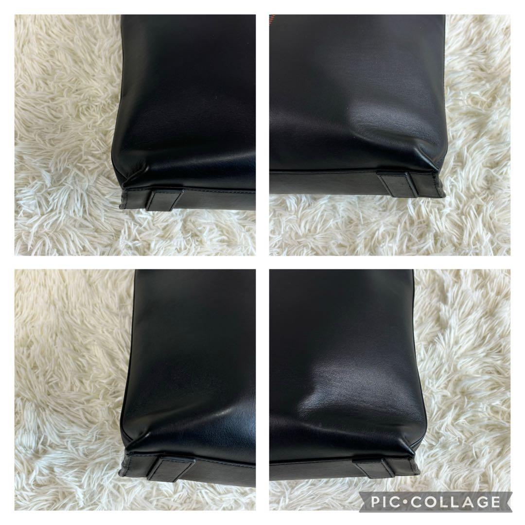 ポールスミス 牛革レザー トートバッグ ブラック アーティスト・ストライプ