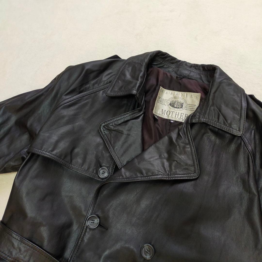 HARAJUKU MOTHER　オールレザー　牛革　　ロングトレンチコート