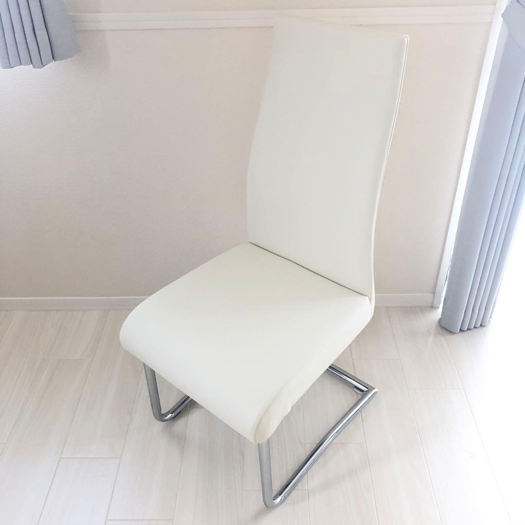 【直接引き取り】ダイニングテーブルセット　円卓　4人掛け　（ホワイト）