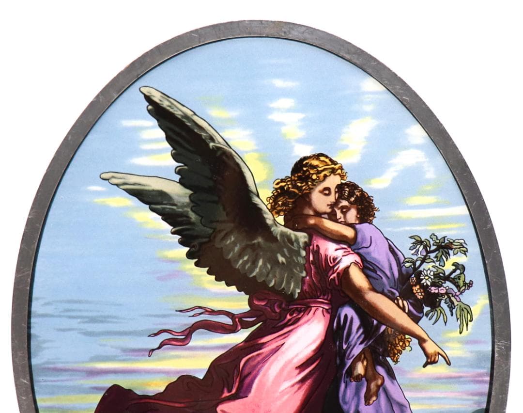 ヴィルヘルム・フォン・カウルバッハ ヴィンテージ ステンドグラス 羽のついた天使