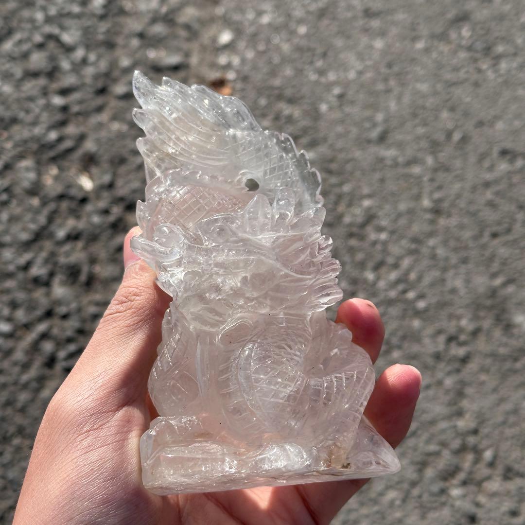 天然石 水晶の龍　置物　ご購入前に在庫確認必要G.159