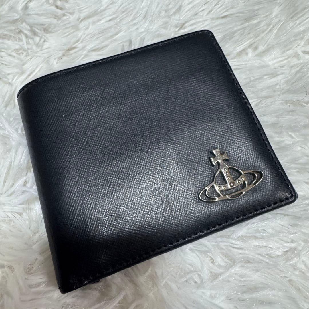 Vivienne Westwood 二つ折り財布　レザー　ブラック　オーブ