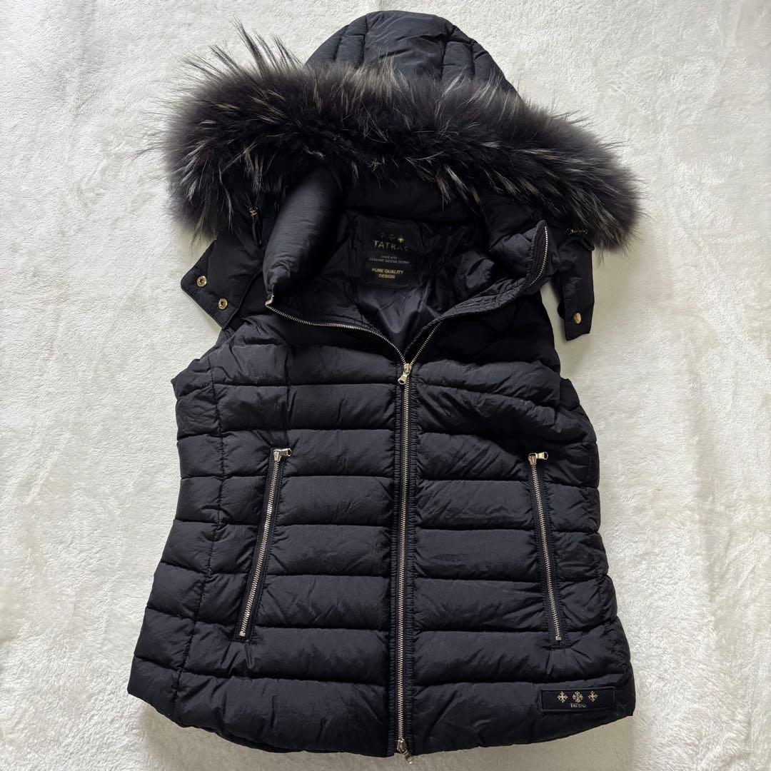 タトラス オルシエラ ダウン ベスト ブラック M 2 ファー レディース