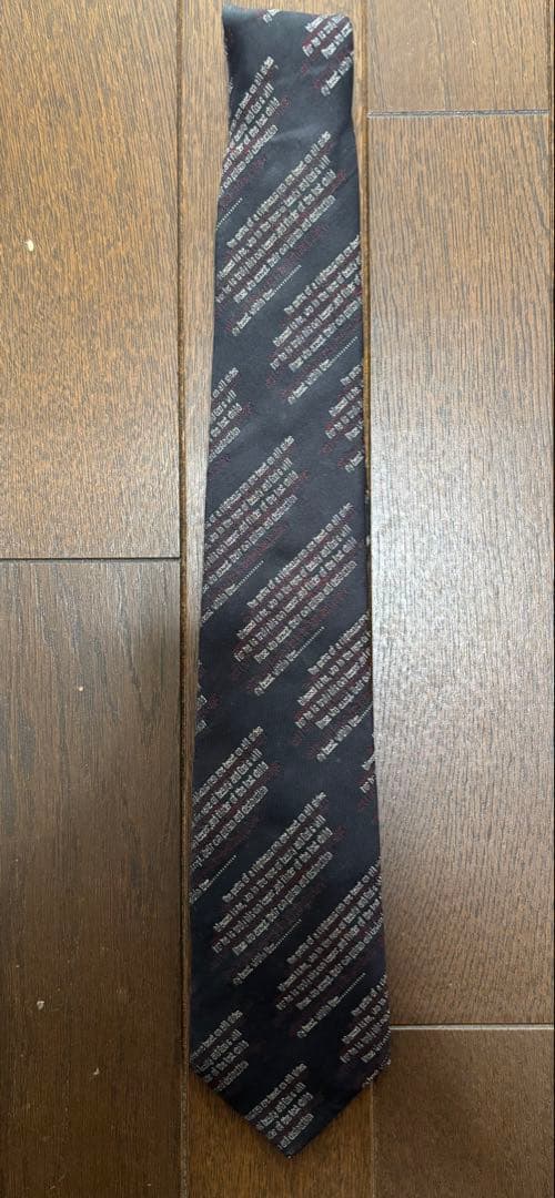 beauty:beast テキストパターン シルクネクタイ 黒