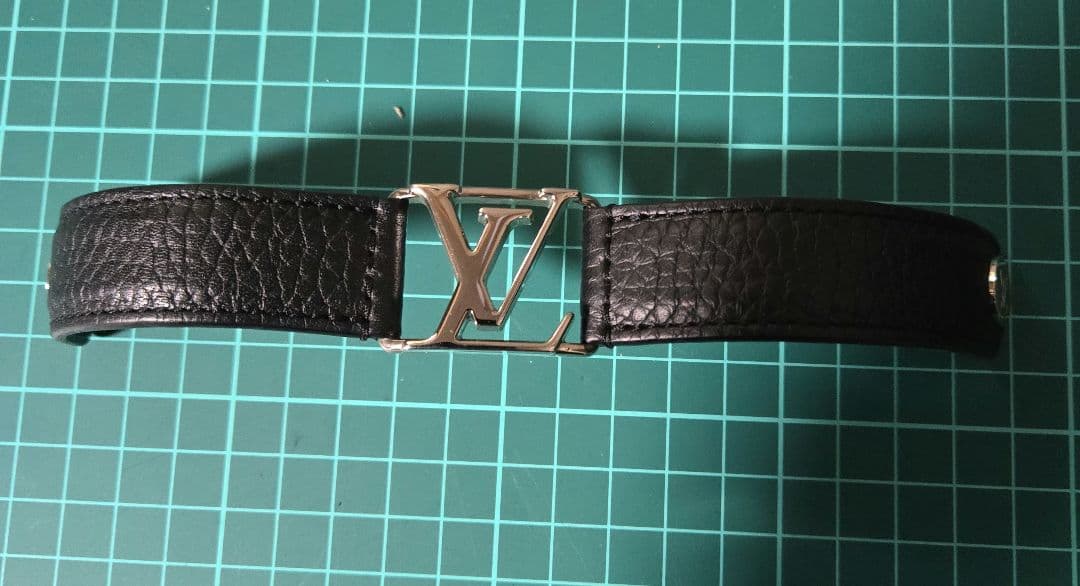 Louis Vuitton ブラック レザーブレスレット正規品