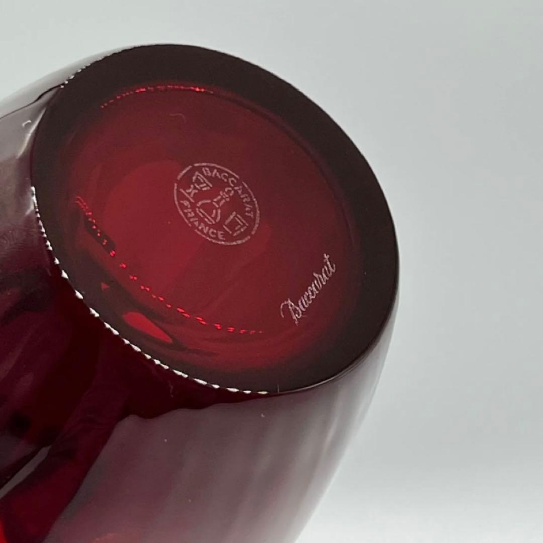 Baccarat フラワーベース バカラレッド 花瓶 赤 クリスタル バカラ