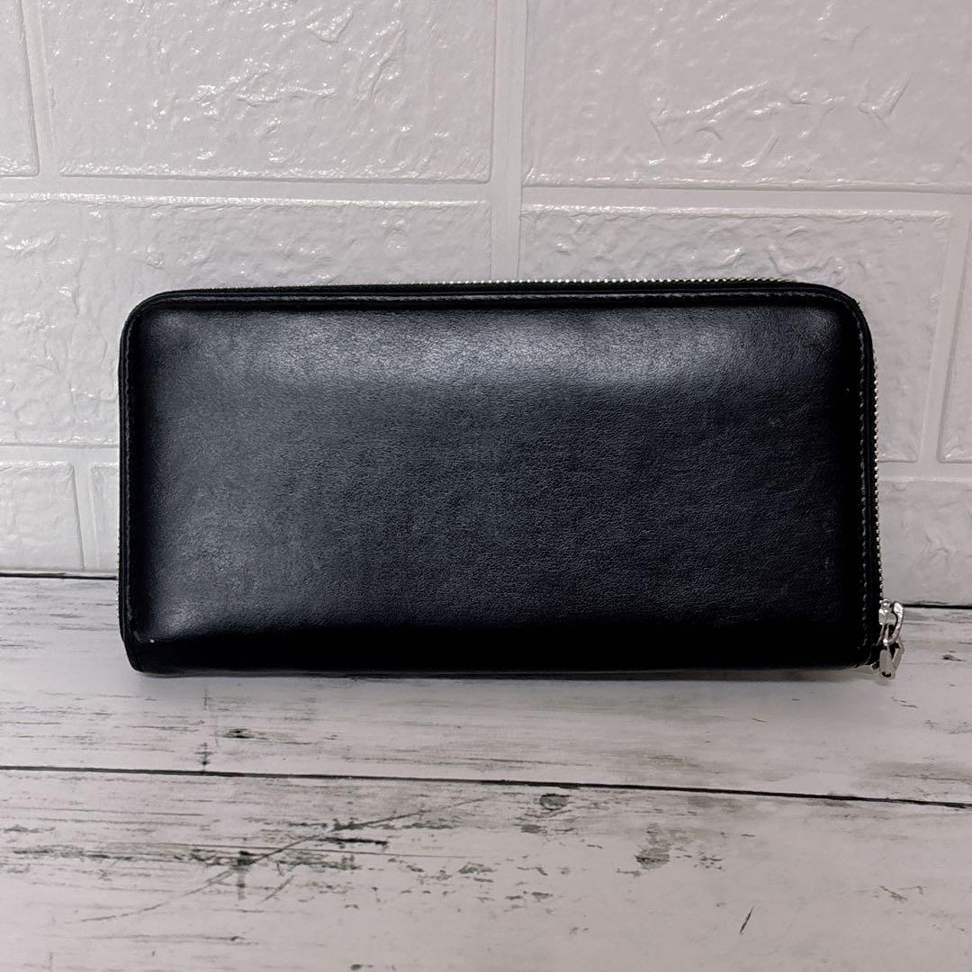 美品 DIESEL ディーゼル レザー 長財布 ラウンドファスナー 黒 Dロゴ